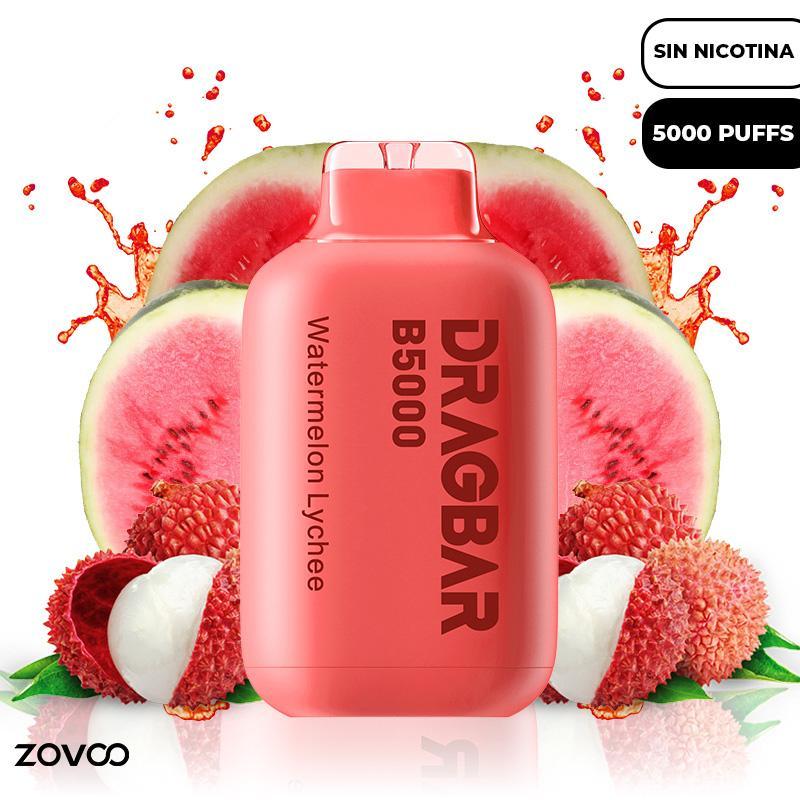 Vaper Desechable SIN NICOTINA Dragbar B5000 Watermelon Lychee by Zovoo