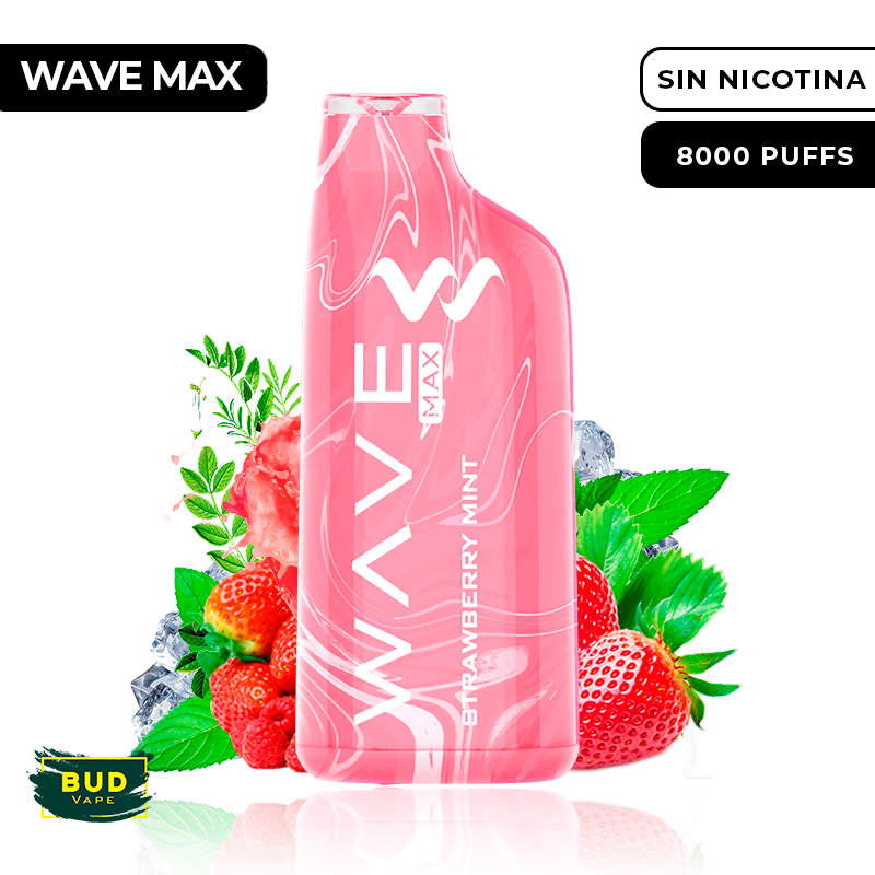 Wave Max 8000 Bud Vape Strawberry Mint 0mg